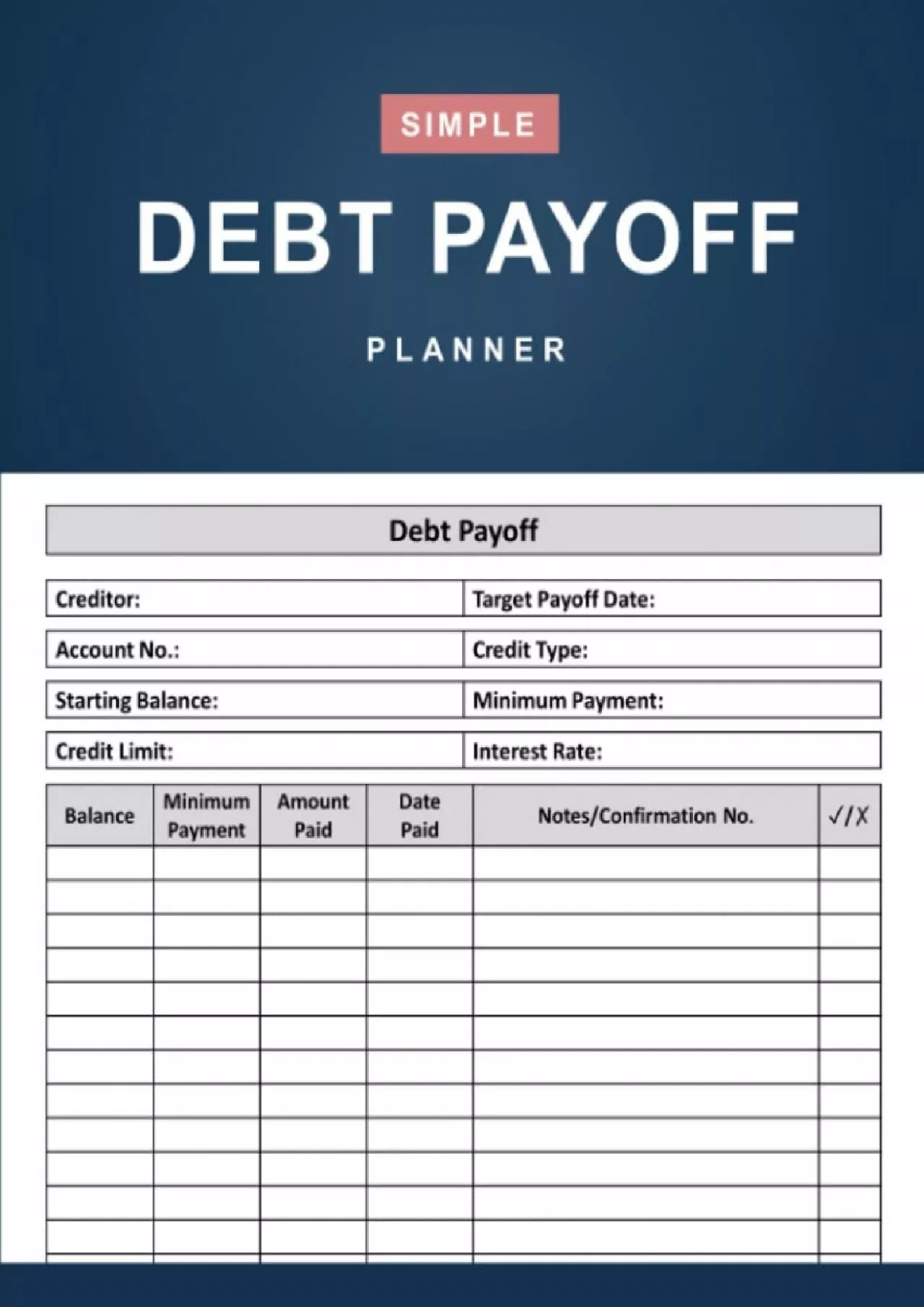 [eBOOK]-Debt Payoff Planner: Simple Debt Payoff Tracker: That Helps You Control Your Financial