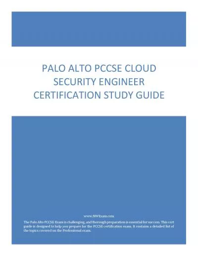 Palo Alto PCCSE Cloud Security Engineer Certification Study Guide