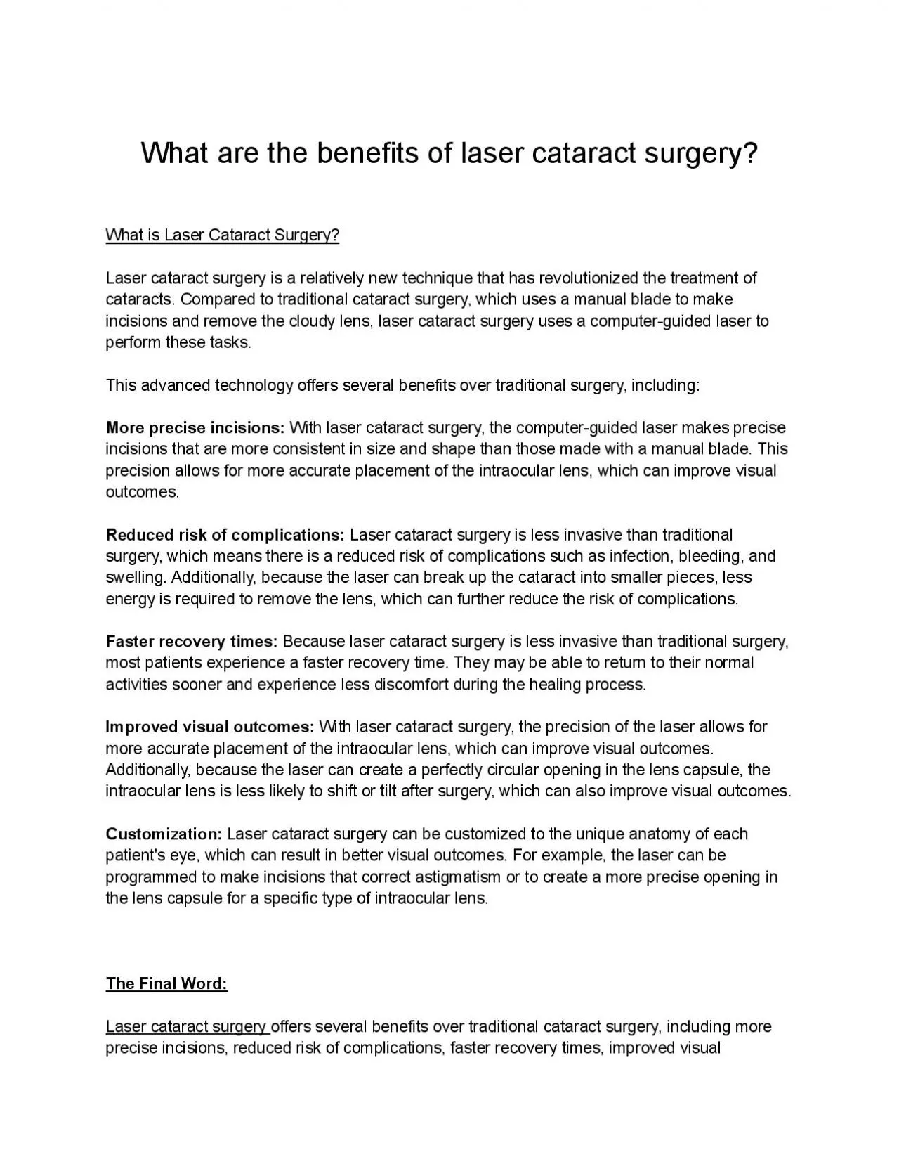 PDF-What are the benefits of laser cataract surgery