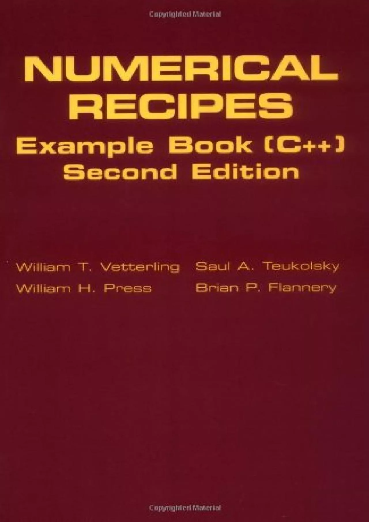 [FREE]-Numerical Recipes Example Book (C++): The Art of Scientific Computing