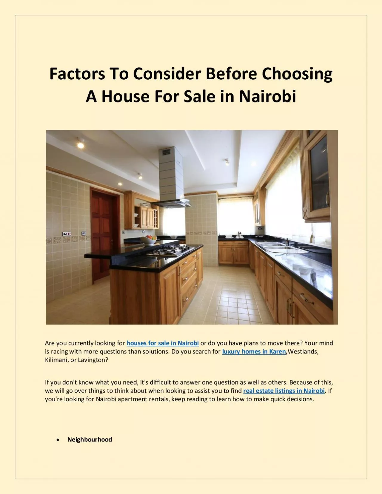 PDF-Factors To Consider Before Choosing A House For Sale in Nairobi