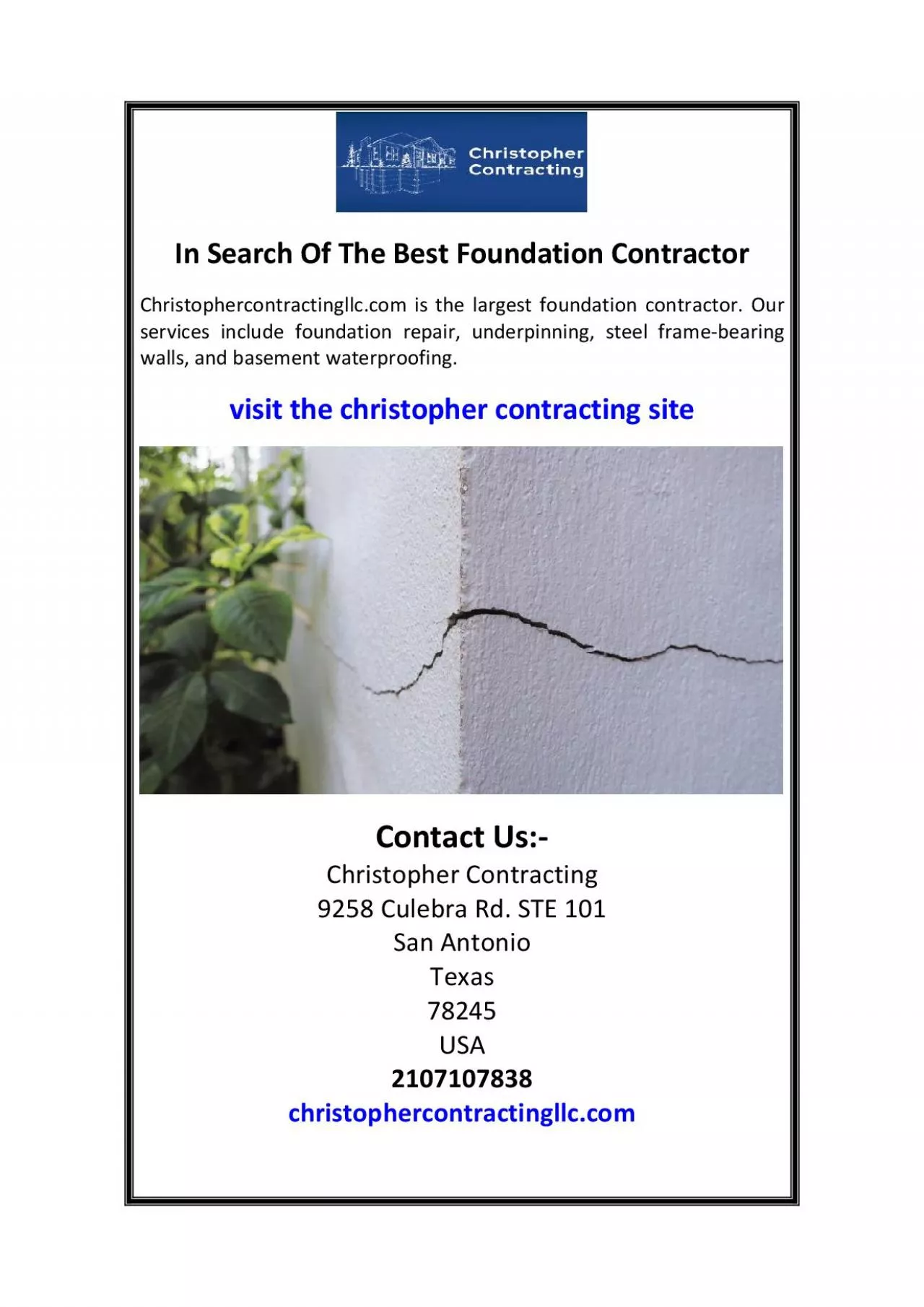 PDF-In Search Of The Best Foundation Contractor