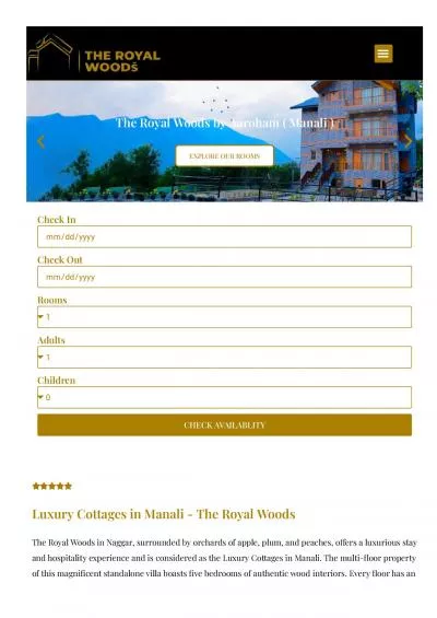 Luxury Cottages in Manali - The Royal Woods
