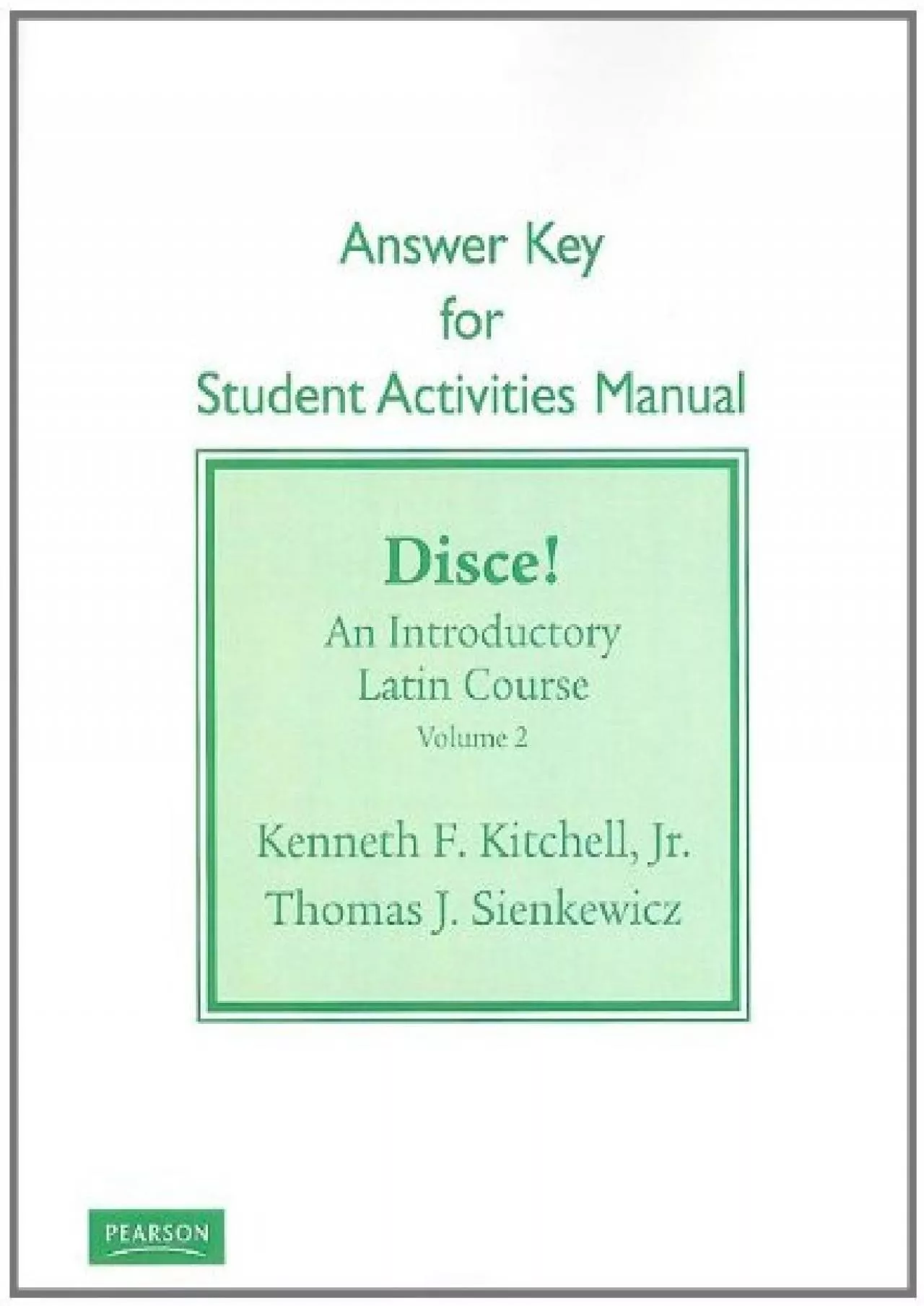 PDF-[FREE]-Student Activities Manual Answer Key for Disce! An Introductory Latin Course, Volume