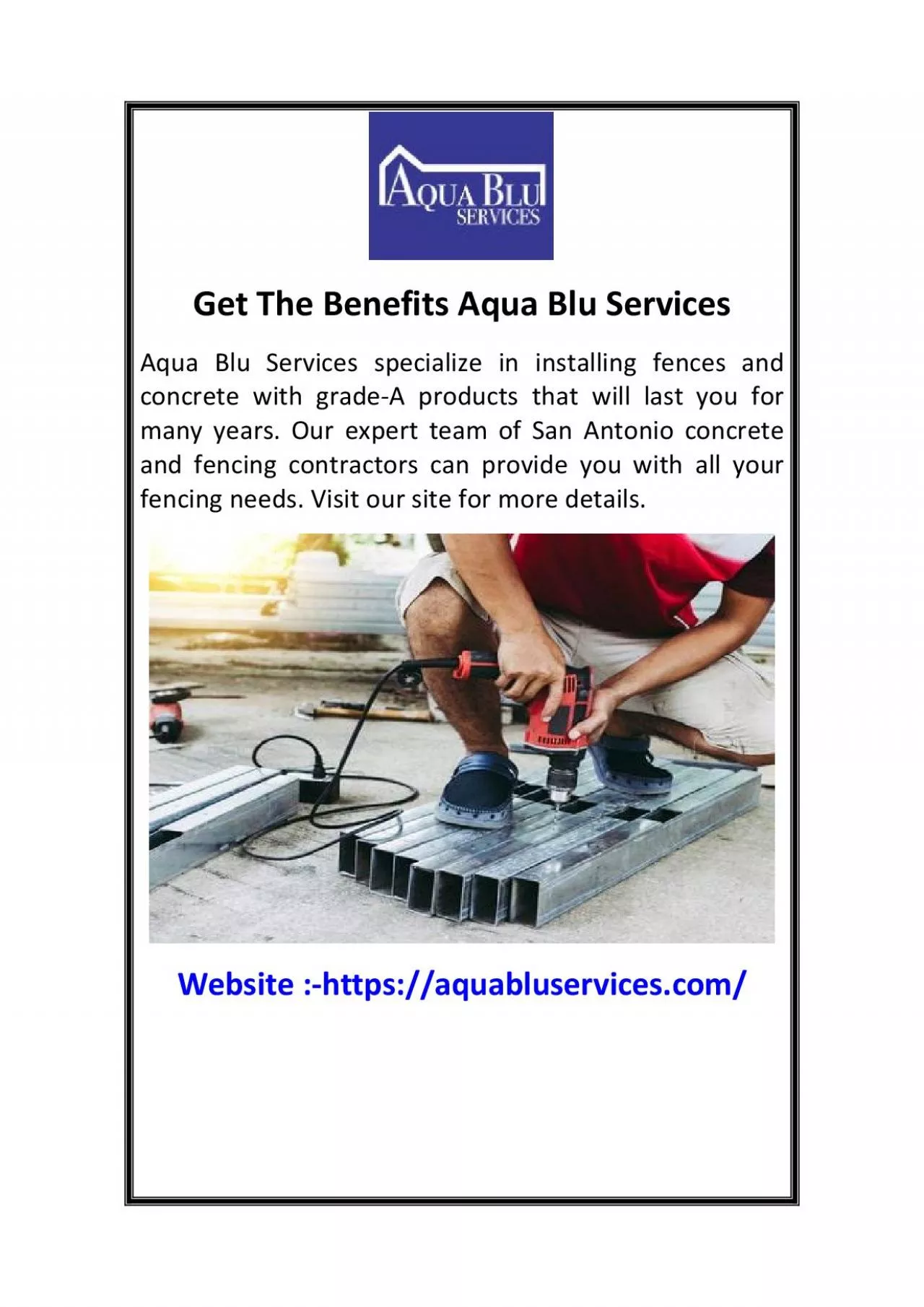 Get The Benefits Aqua Blu Services