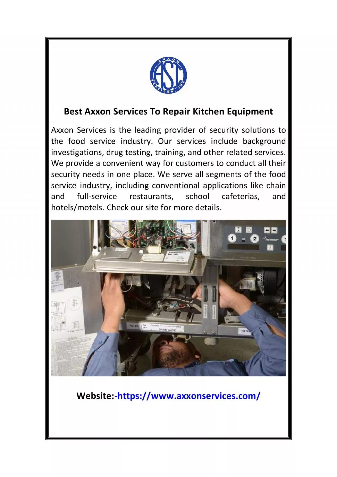 PDF-Best Axxon Services To Repair Kitchen Equipment