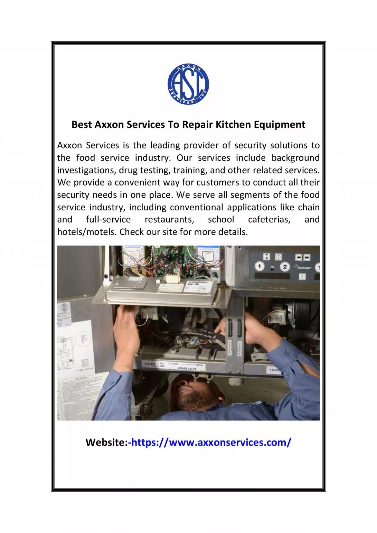 Best Axxon Services To Repair Kitchen Equipment
