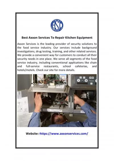 Best Axxon Services To Repair Kitchen Equipment