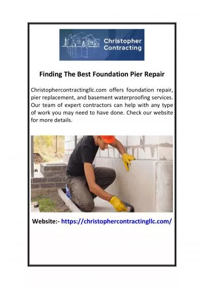 Finding The Best Foundation Pier Repair