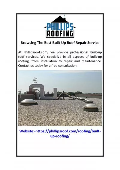 Browsing The Best Built Up Roof Repair Service