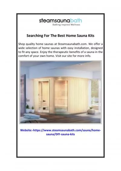 Searching For The Best Home Sauna Kits