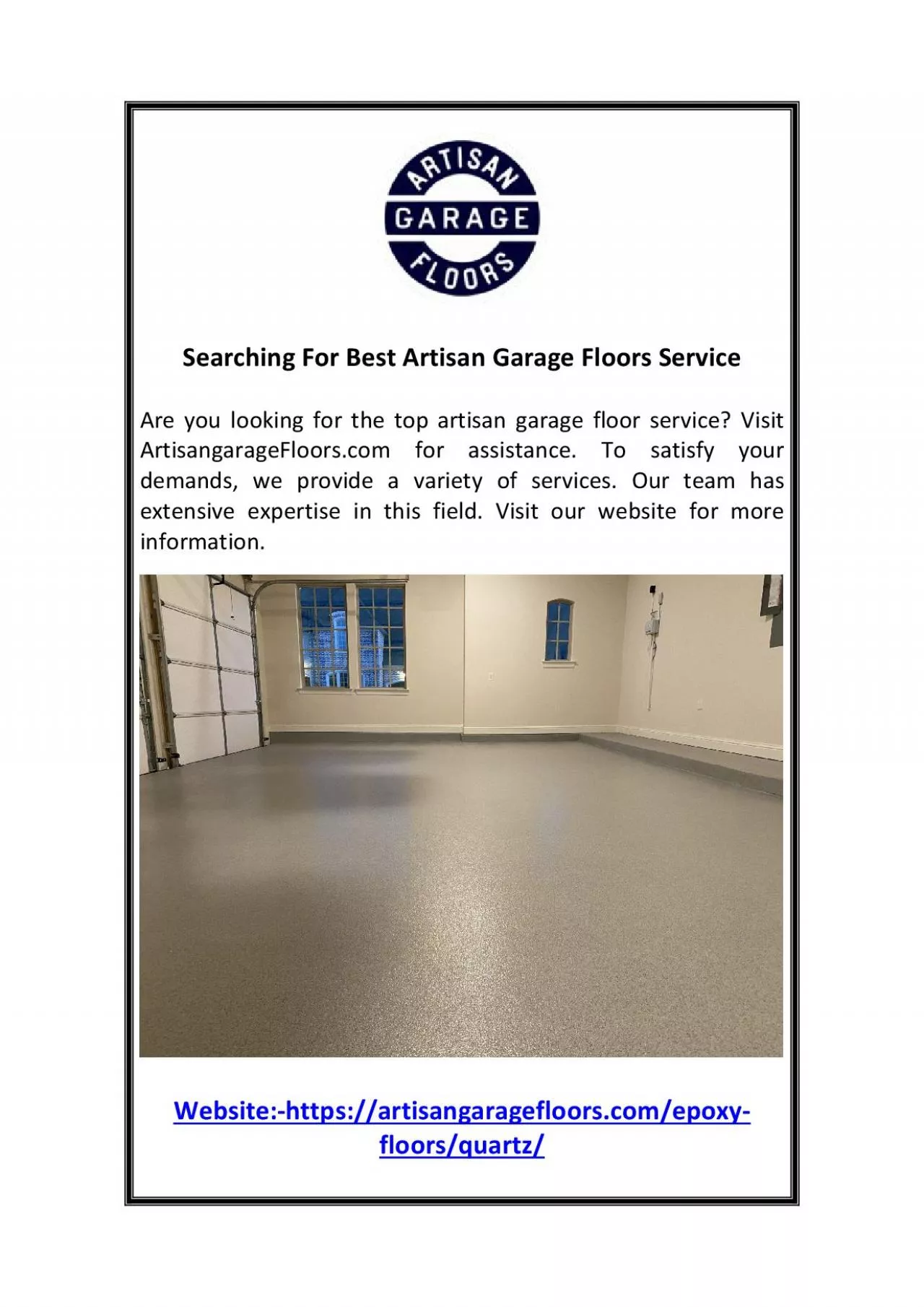 PDF-Searching For Best Artisan Garage Floors Service