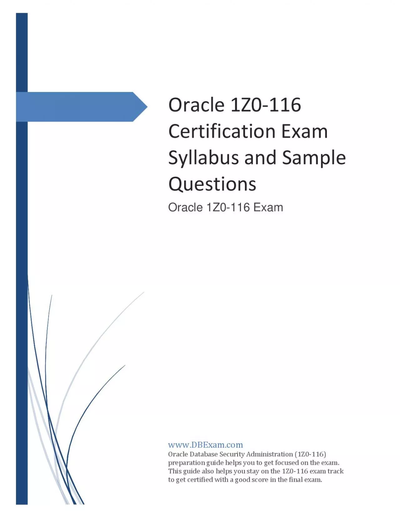 Oracle 1Z0-116 Certification Exam Syllabus and Sample Questions PDF