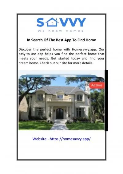 In Search Of The Best App To Find Home