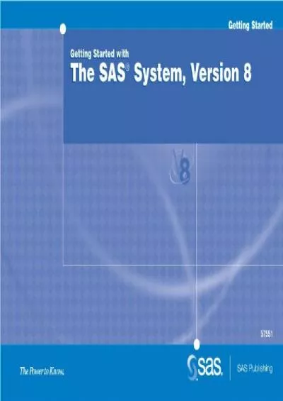 [READING BOOK]-Getting Started With the SAS System: Version 8 (Getting Started Series