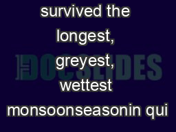 RainWe have survived the longest, greyest, wettest monsoonseasonin qui