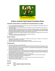 Gridiron Australia Flag Football Competition Rules THIS EVENT IS NON-C