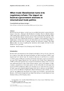 When trade liberalization turns into regulatory reform The impact on businessgovernment