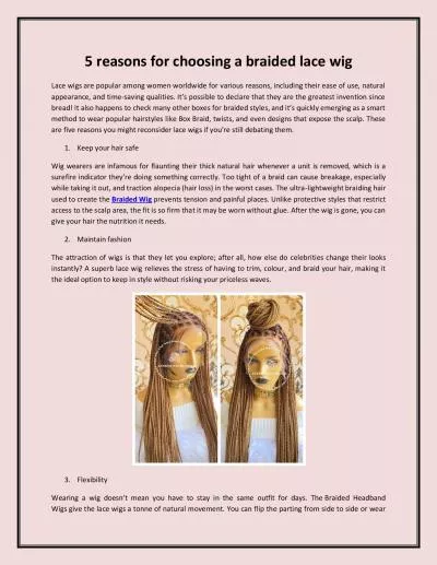 5 reasons for choosing a braided lace wig