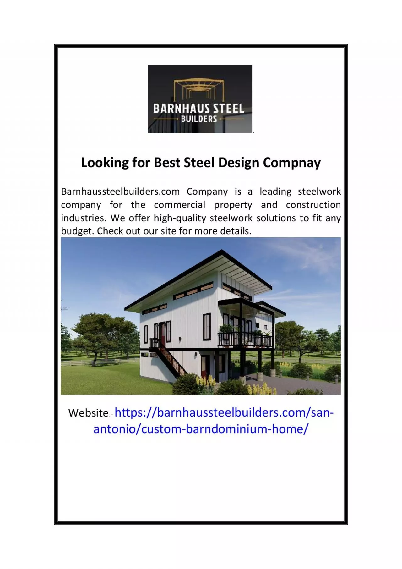 Looking for Best Steel Design Compnay