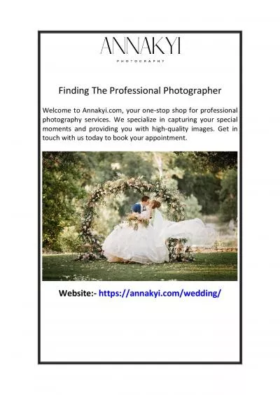 Finding The Professional Photographer