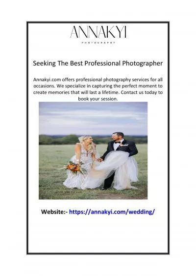 Seeking The Best Professional Photographer