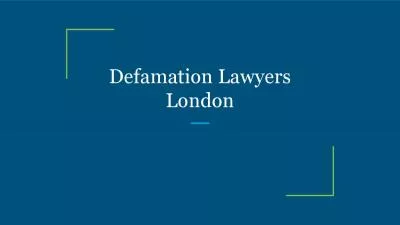 Defamation Lawyers London