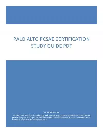 [2023] Palo Alto PCSAE Certification Study Guide PDF