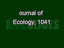 ournal of Ecology, 1041
