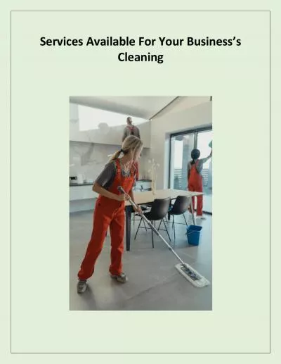 Services Available For Your Business’s Cleaning