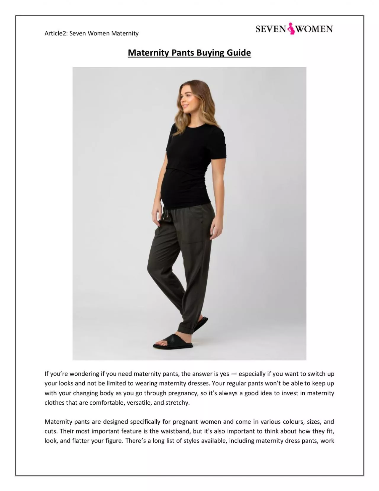 PDF-Maternity Pants Buying Guide