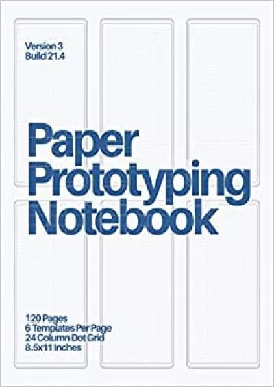 (READ)-Paper Prototyping Notebook (Blue on White) Mobile Design Tool for UX Designers