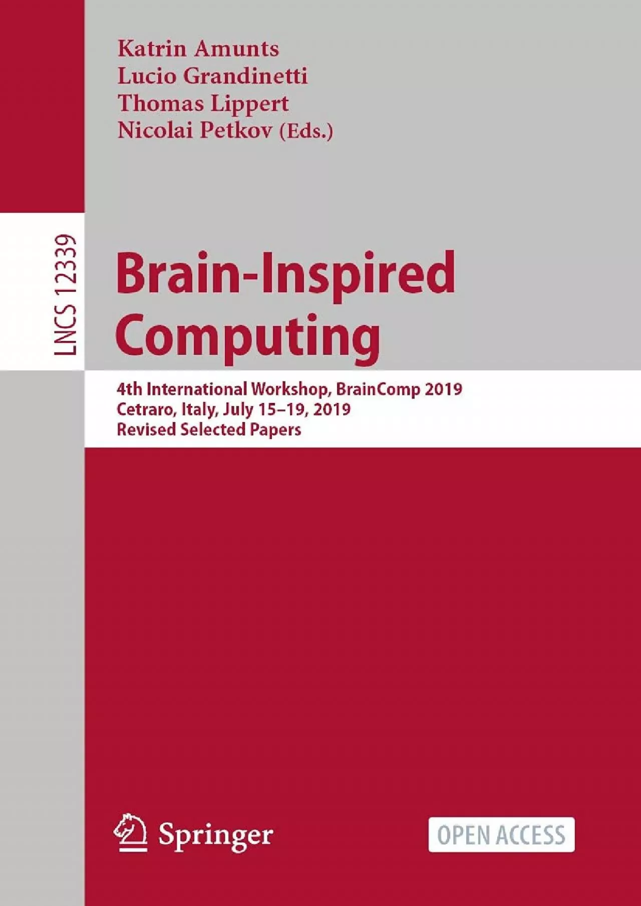 (BOOK)-Brain-Inspired Computing 4th International Workshop BrainComp 2019 Cetraro Italy