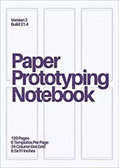 (READ)-Paper Prototyping Notebook (Purple on White) Mobile Design Tool for UX Designers