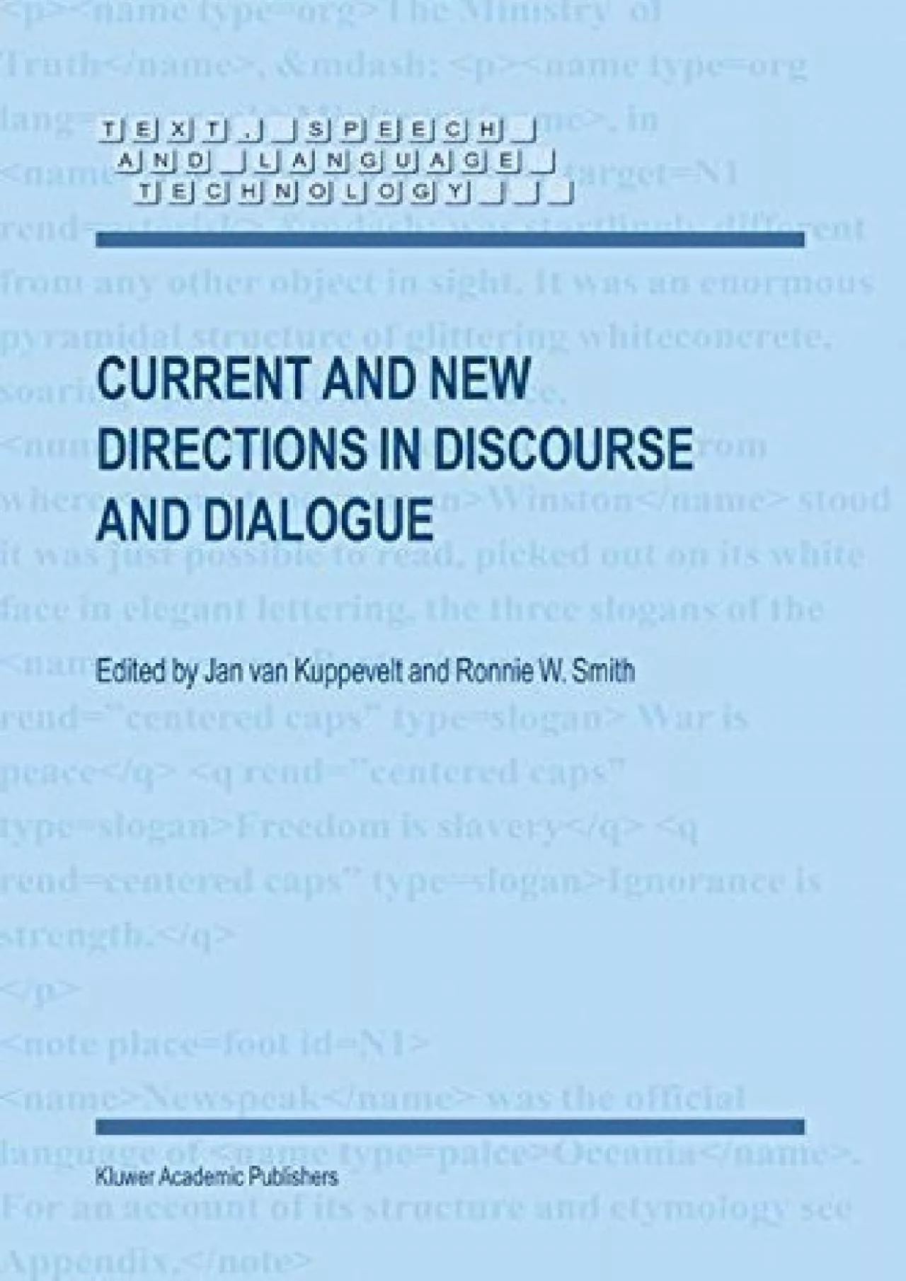 PDF-(READ)-Current and New Directions in Discourse and Dialogue (Text Speech and Language