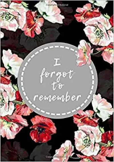 (BOOS)-I Forgot to Remember 4x6 Small Internet Password Logbook Organizer with Tabs | Flower Black Design