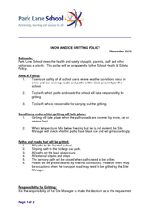SNOW AND ICE GRITTING POLICY