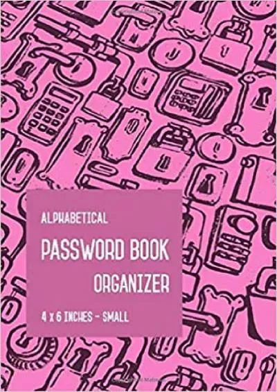 (READ)-Small Password Book Alphabetical 4x6 Mini Login Notebook Organizer with Tabs | Pink Smart Design