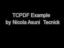 TCPDF Example  by Nicola Asuni  Tecnick
