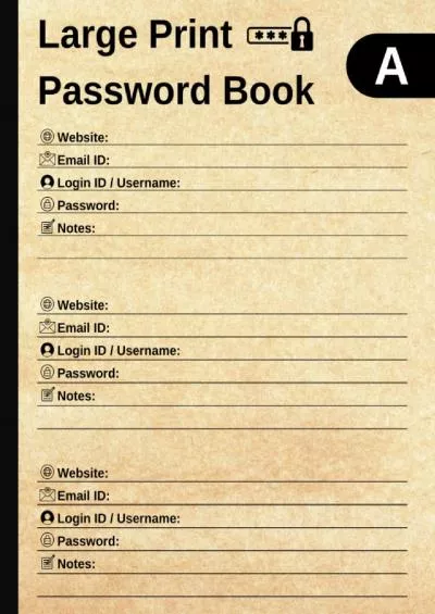 [PDF]-Large Print Password Book: Write down your internet website passwords and never