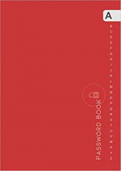 (BOOS)-Password Book B6 Small Internet Login Notebook Organizer with Alphabetical Tabs | Minimal Design Red