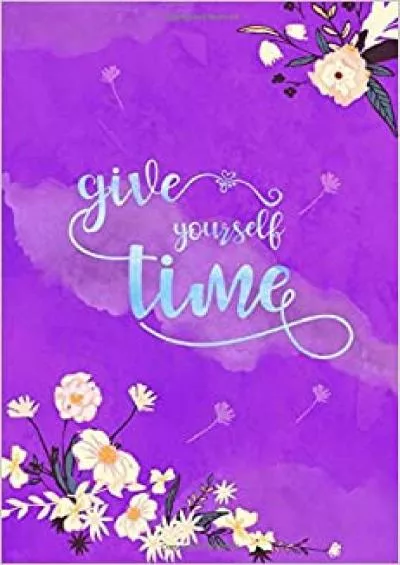 (BOOK)-Give Yourself Time 6x9 Password Book Organizer Large Print with Alphabetical Tabs | Flower Design Marble Purple