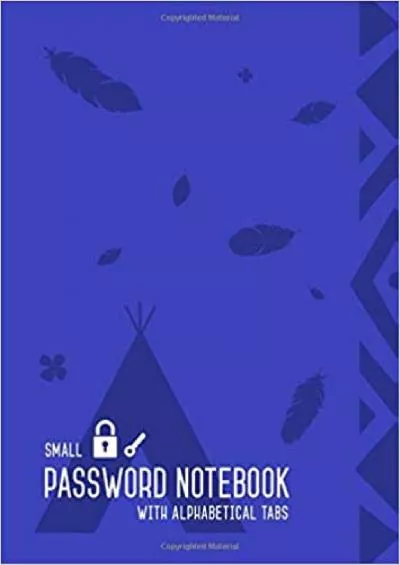 (BOOS)-Small Password Notebook with Alphabetical Tabs B6 Mini Login Book Organizer | Blue Design