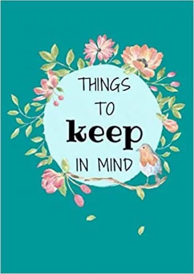 (BOOK)-Things to Keep in Mind A5 Internet Password Logbook Large Print with Tabs | Circle Floral Design Teal Color