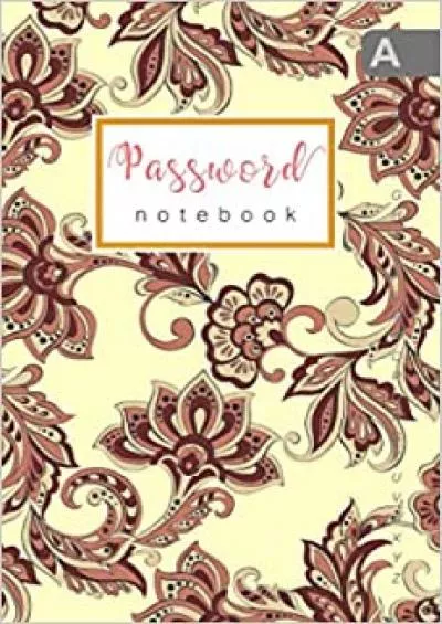 (BOOK)-Password Notebook 4x6 Internet Logbook Journal Mini with Alphabetical Tabs | Indian Style Flower Design Yellow