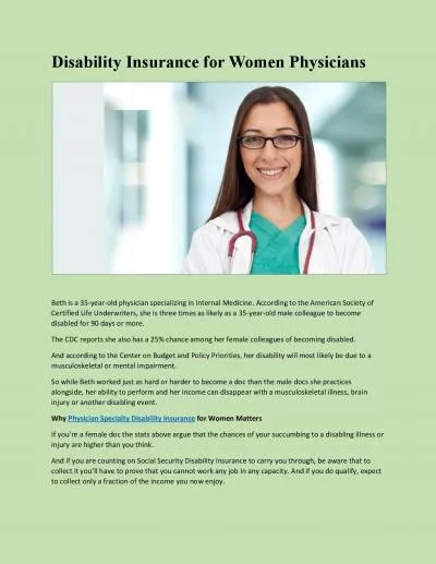 Disability Insurance for Women Physicians
