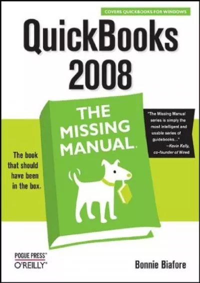 (READ)-QuickBooks 2008: The Missing Manual: The Missing Manual