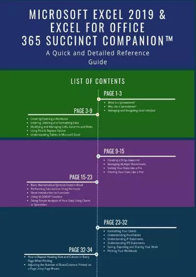 (BOOS)-Microsoft Excel 2019 & Excel for Office 365 Succinct Companion™: A Quick and Detailed Reference Guide