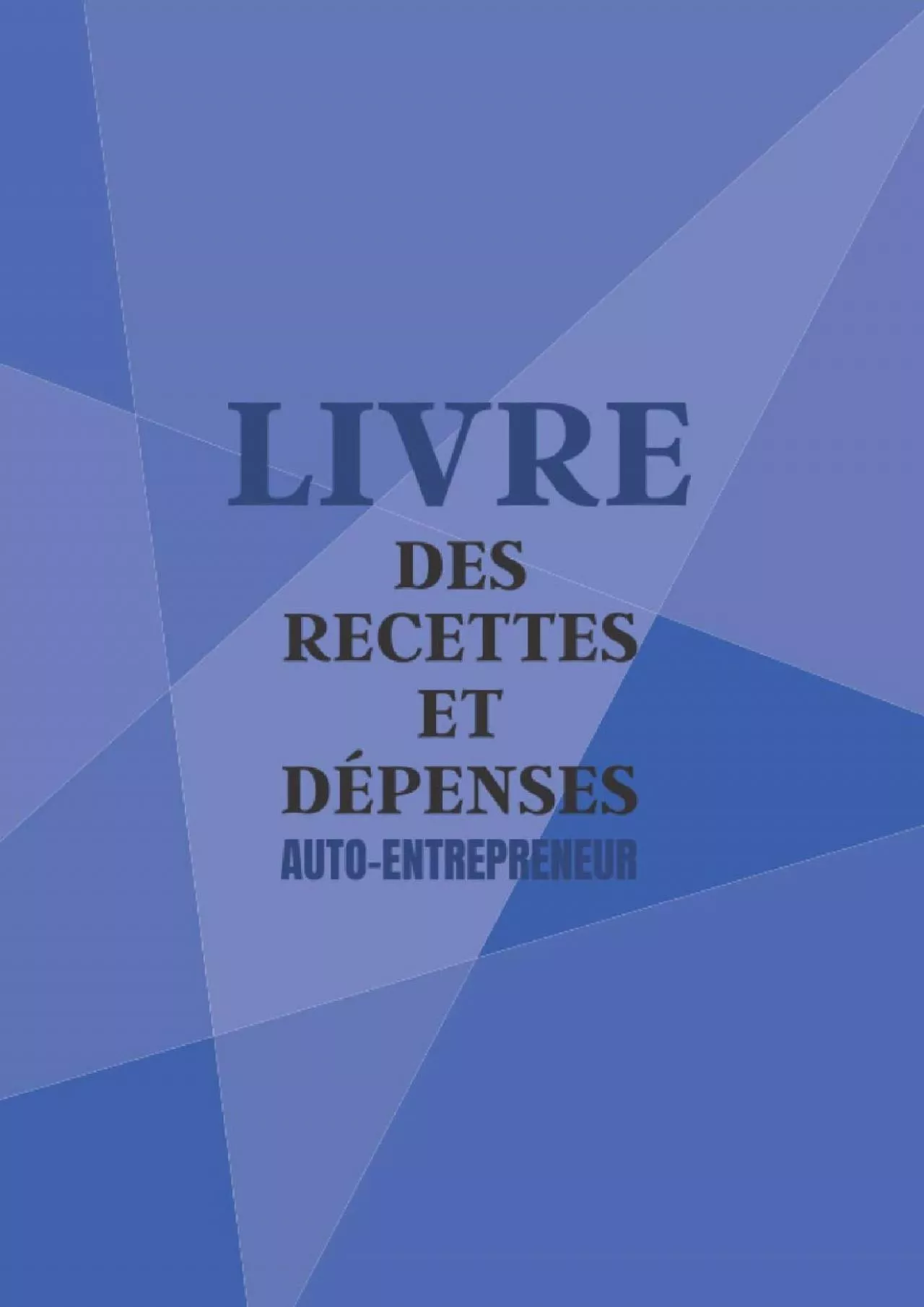 PDF-(DOWNLOAD)-Livre des recettes et dépenses auto-entrepreneur: Grand format| cahier comptable