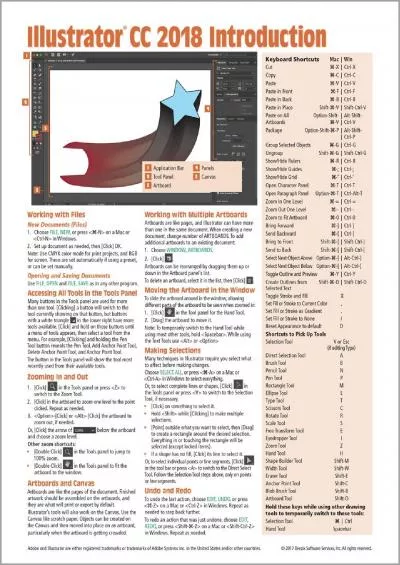 (BOOK)-Adobe Illustrator CC 2018 Introduction Quick Reference Guide (Cheat Sheet of Instructions, Tips & Shortcuts - Laminated Card)